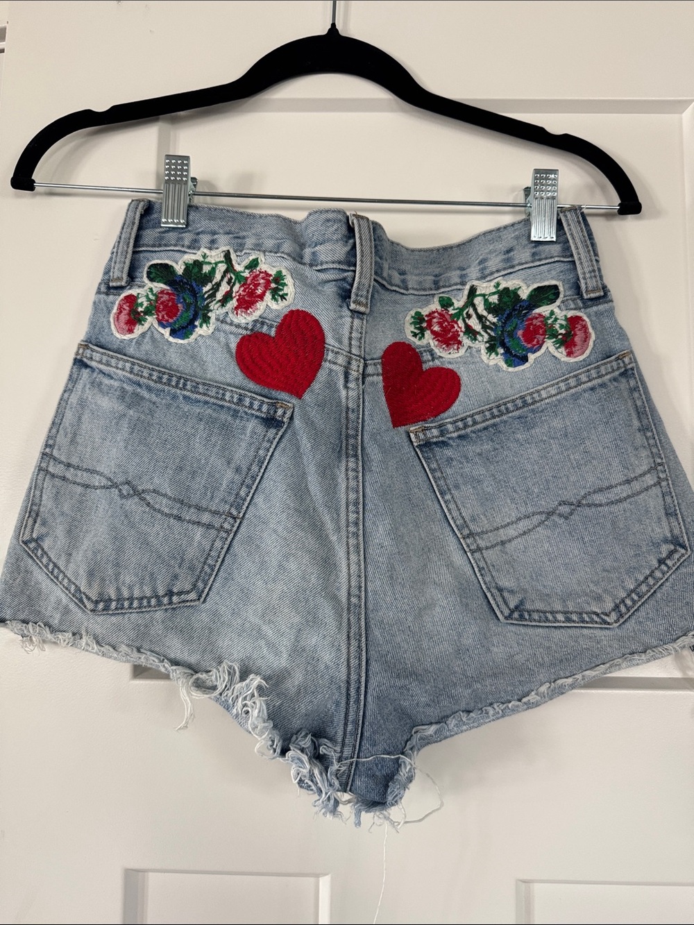 Lucky Brand Heart Denim Shorts - Light Blue